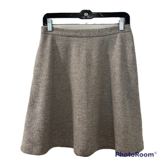 Banana Republic Womens Beige Wool Blend Pocket A Line Skater Skirt Career Size 2 - Picture 1 of 8